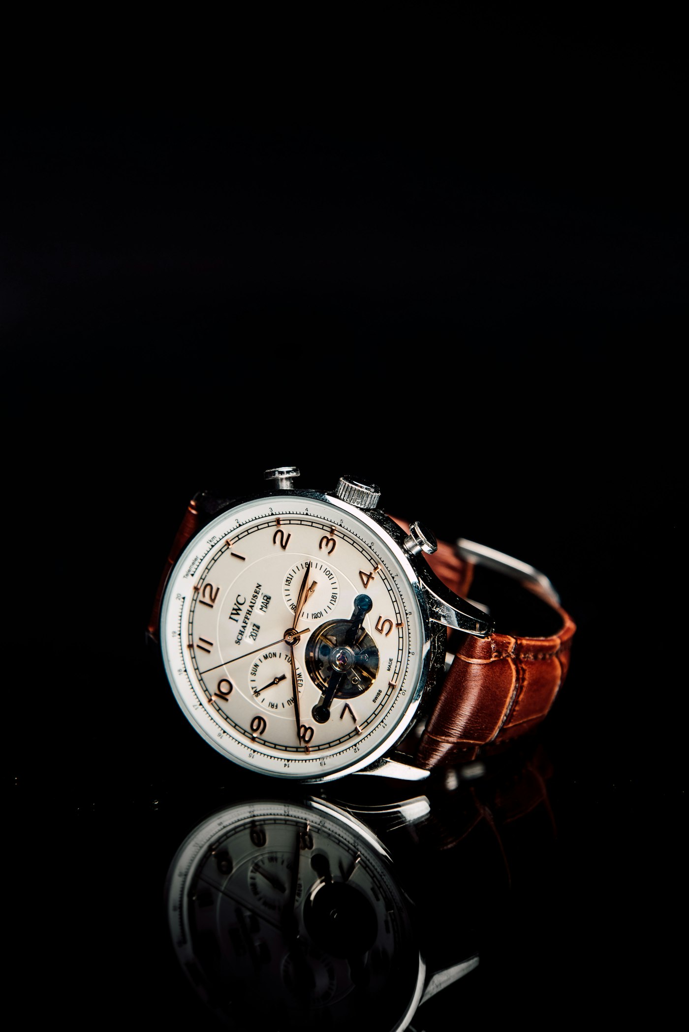 A fine wristwatch on dark cloth